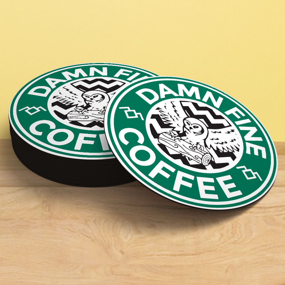 Damn Fine Coffee Logo Tea Coaster | Vintage Style