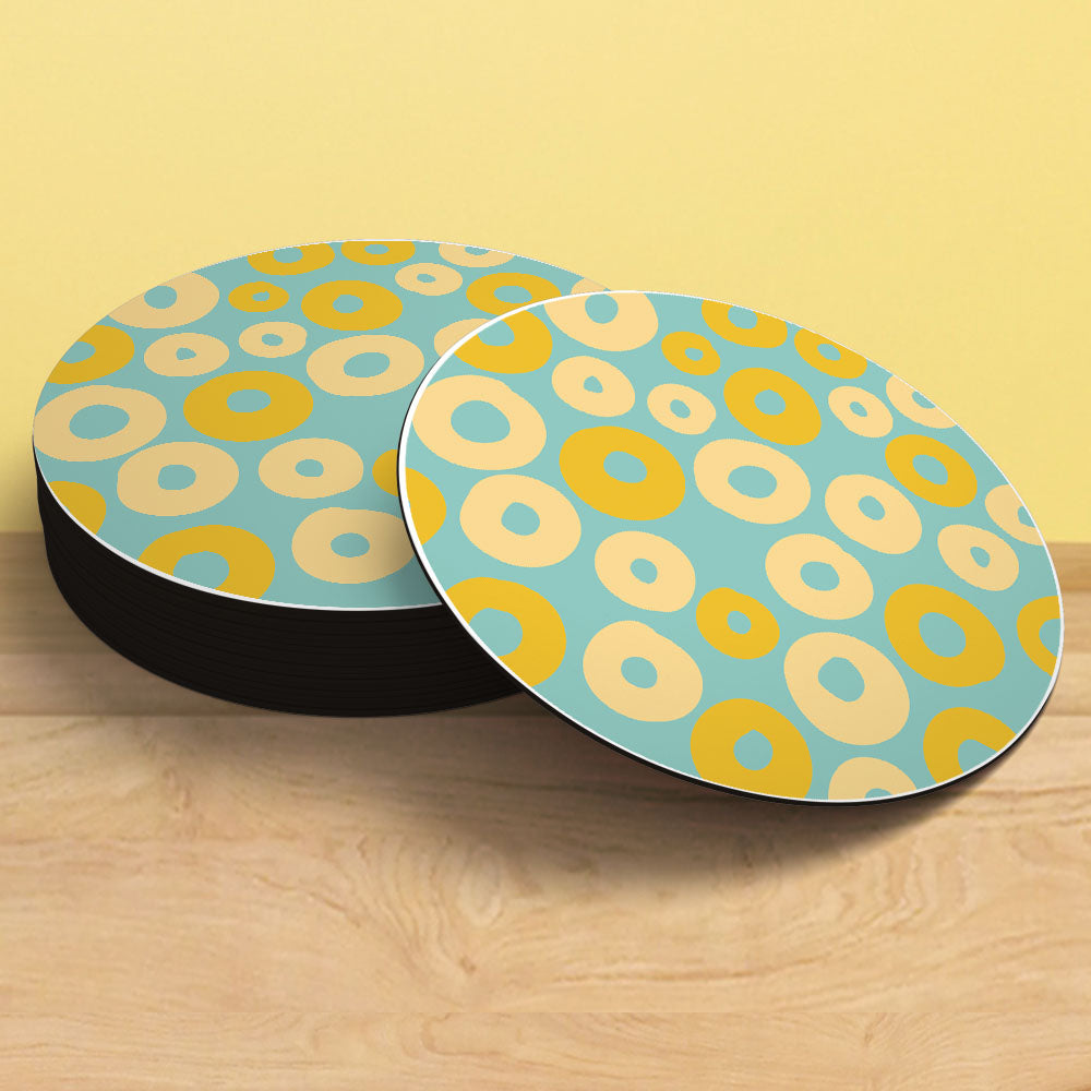 Organic Circles Pattern Tea Coaster | Block Style