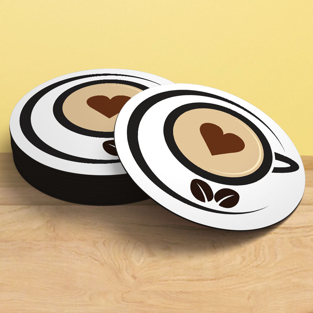 Coffee Cup Logo Tea Coaster | Minimal Cafe Style