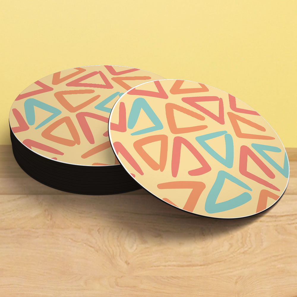 Abstract Triangle Pattern Tea Coaster | Memphis Style