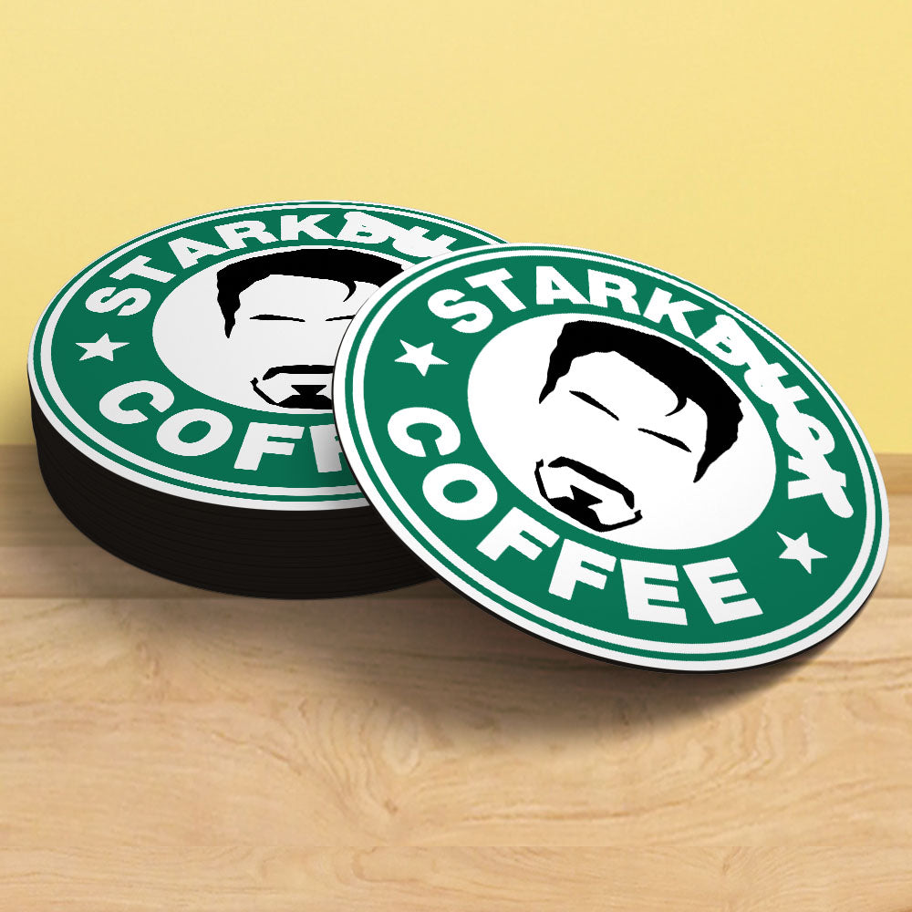 Tony Stark Coffee Coaster | Cafe Logo Parody