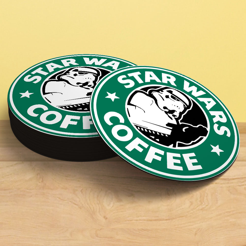 Stormtrooper Coffee Coaster | Cafe Logo Parody