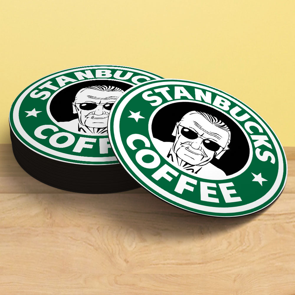 Stan Lee Coffee Coaster | Cafe Logo Parody