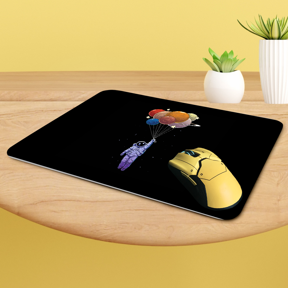 Astronaut Holding Colorful Balloons Surreal Space Design