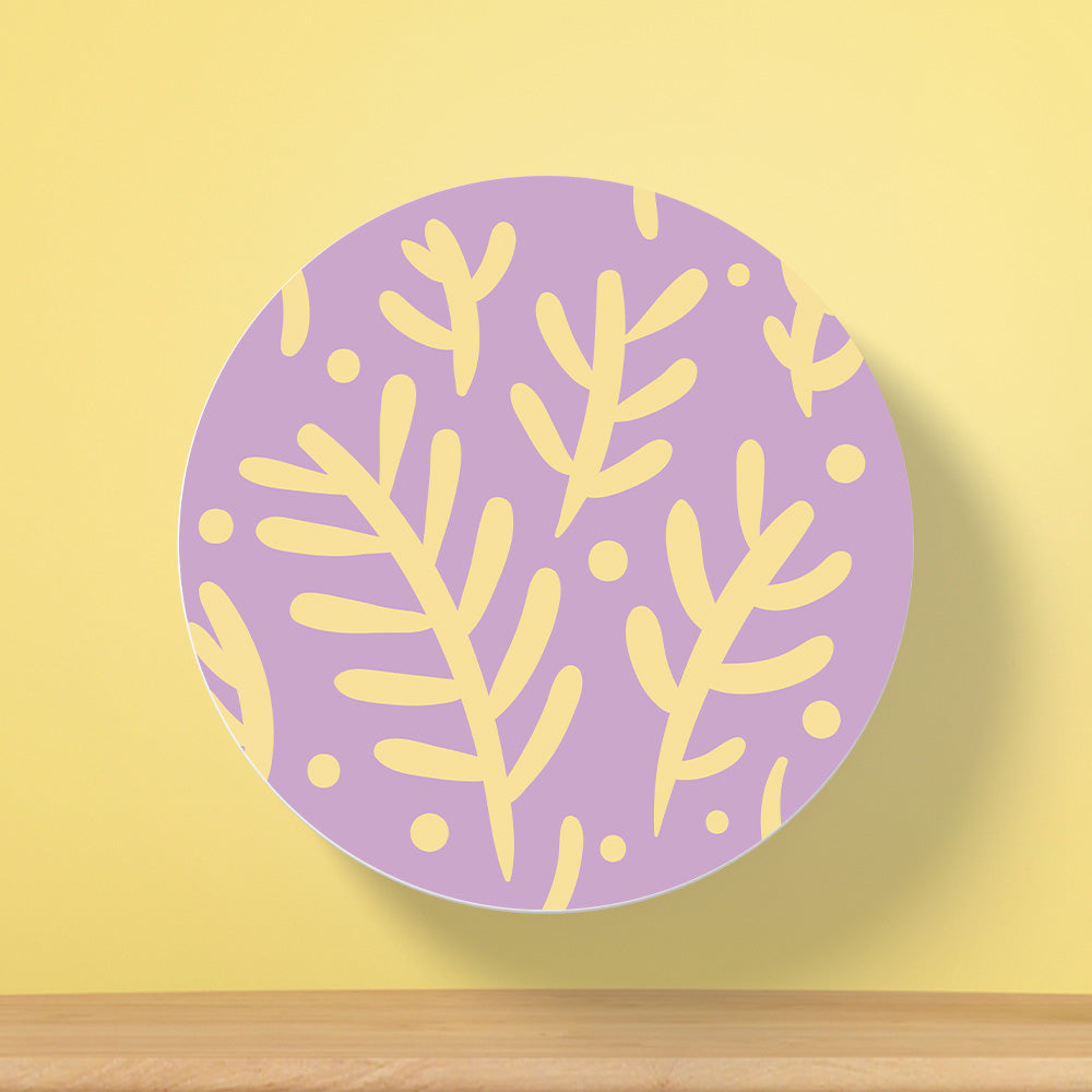 Organic Branch & Leaves Pattern Tea Coaster | Block Style