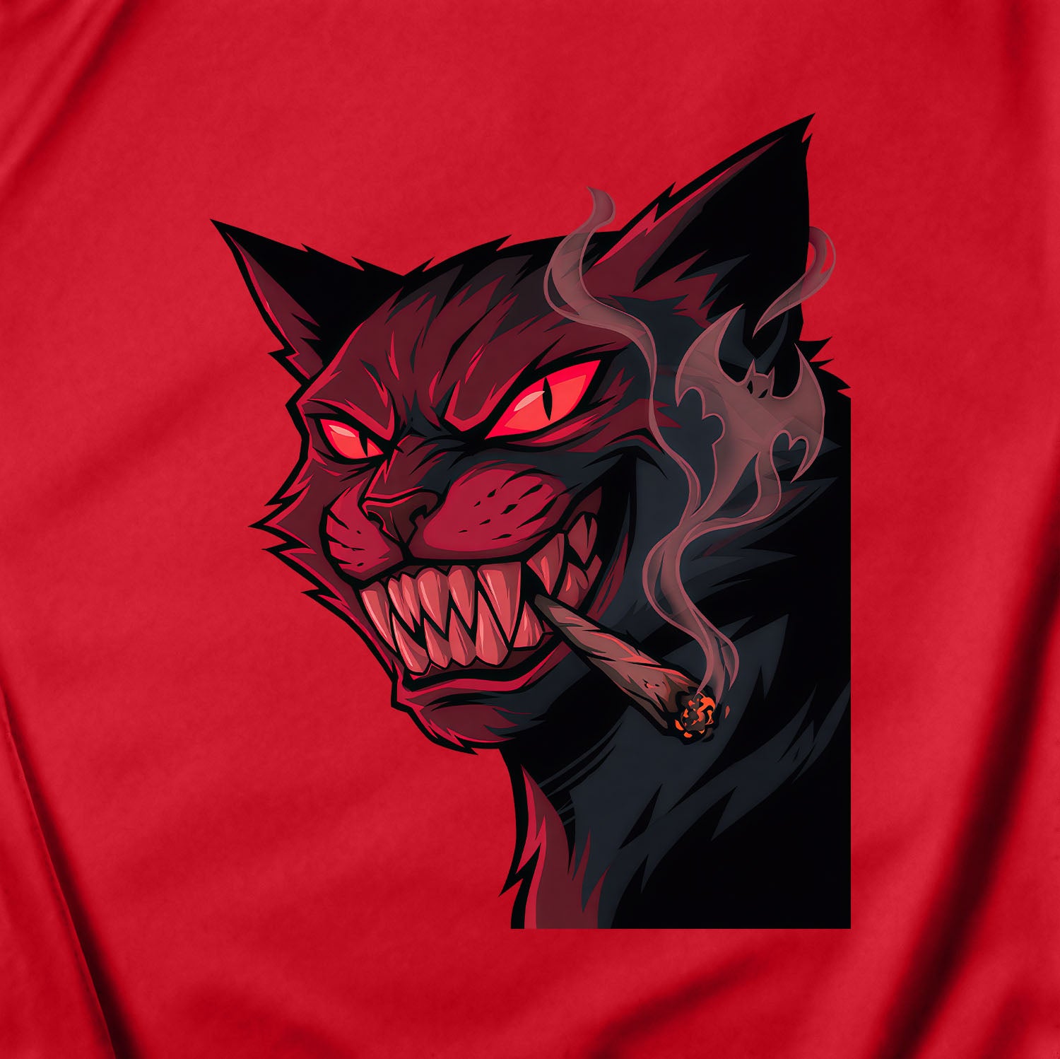 Dark Smoking Cat Adult Apparel