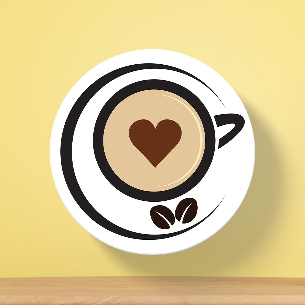 Coffee Cup Logo Tea Coaster | Minimal Cafe Style