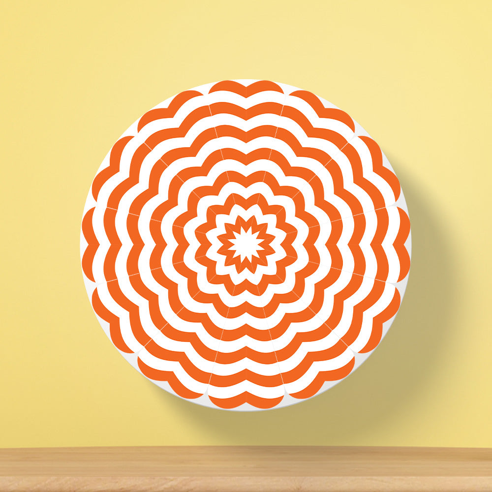 Orange Flower Tea Coaster | Circular Floral Design