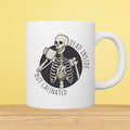 Dead Inside But Caffeinated Skull 11oz White Mug