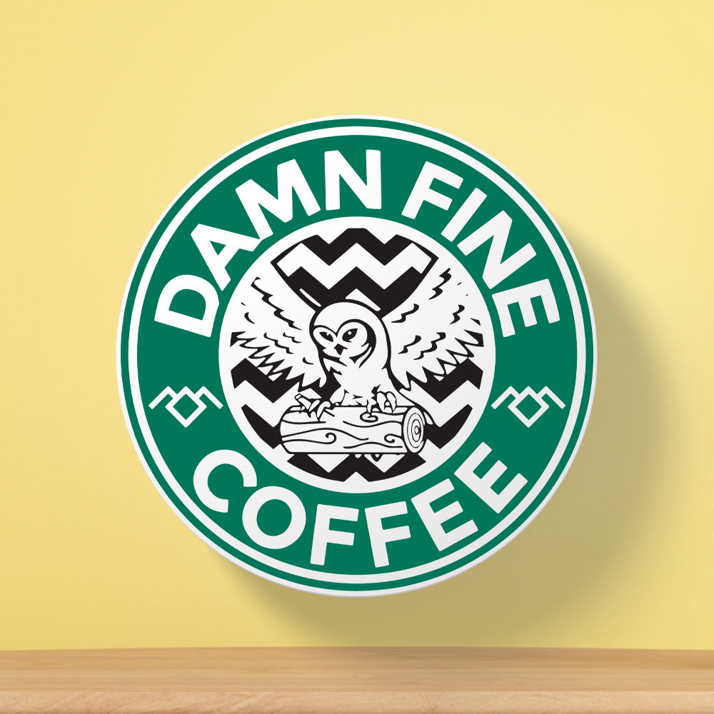 Damn Fine Coffee Logo Tea Coaster | Vintage Style