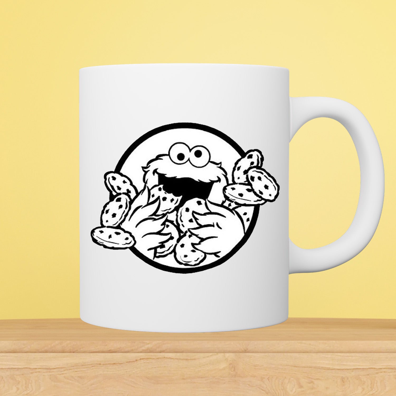 Funny Cookie Monster Style 11oz White Mug