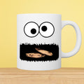 Funny Cookie Monster Eating Cookie 11oz White Mug