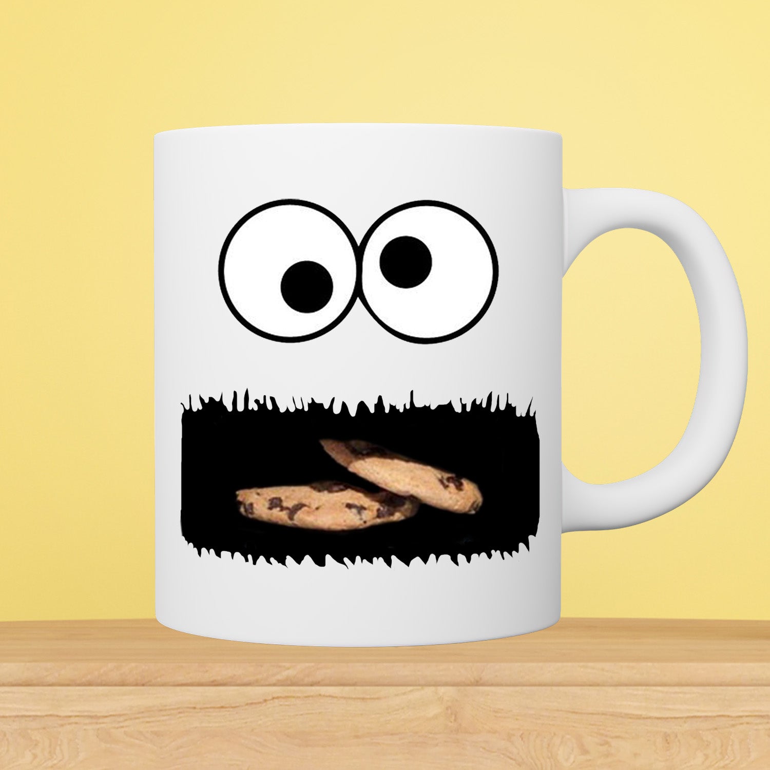 Funny Cookie Monster Eating Cookie 11oz White Mug