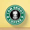 I Am Groot Coffee Tea Coaster | Cafe Logo Parody