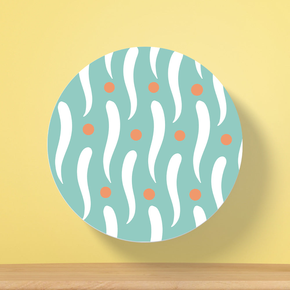Organic Lines & Points Pattern Tea Coaster | Block Style