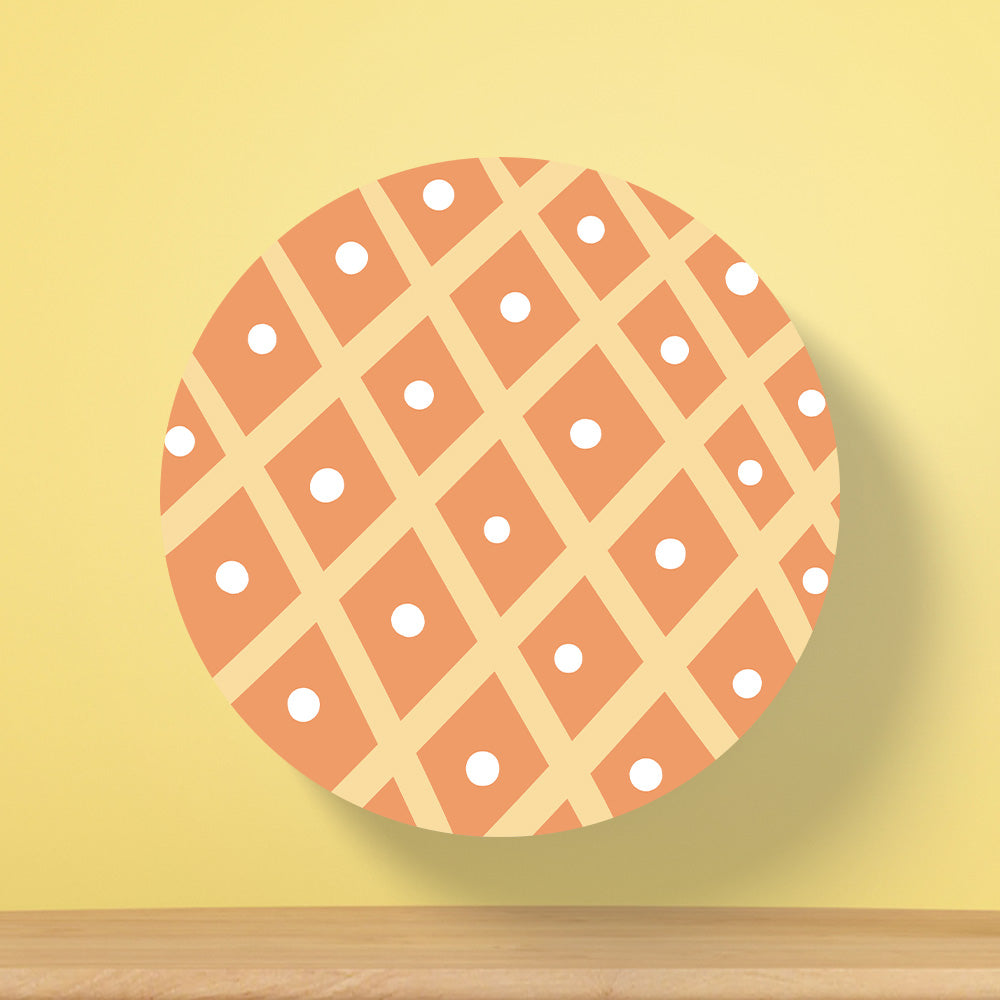 Geometric Grid Dots Tea Coaster | Minimal Pattern