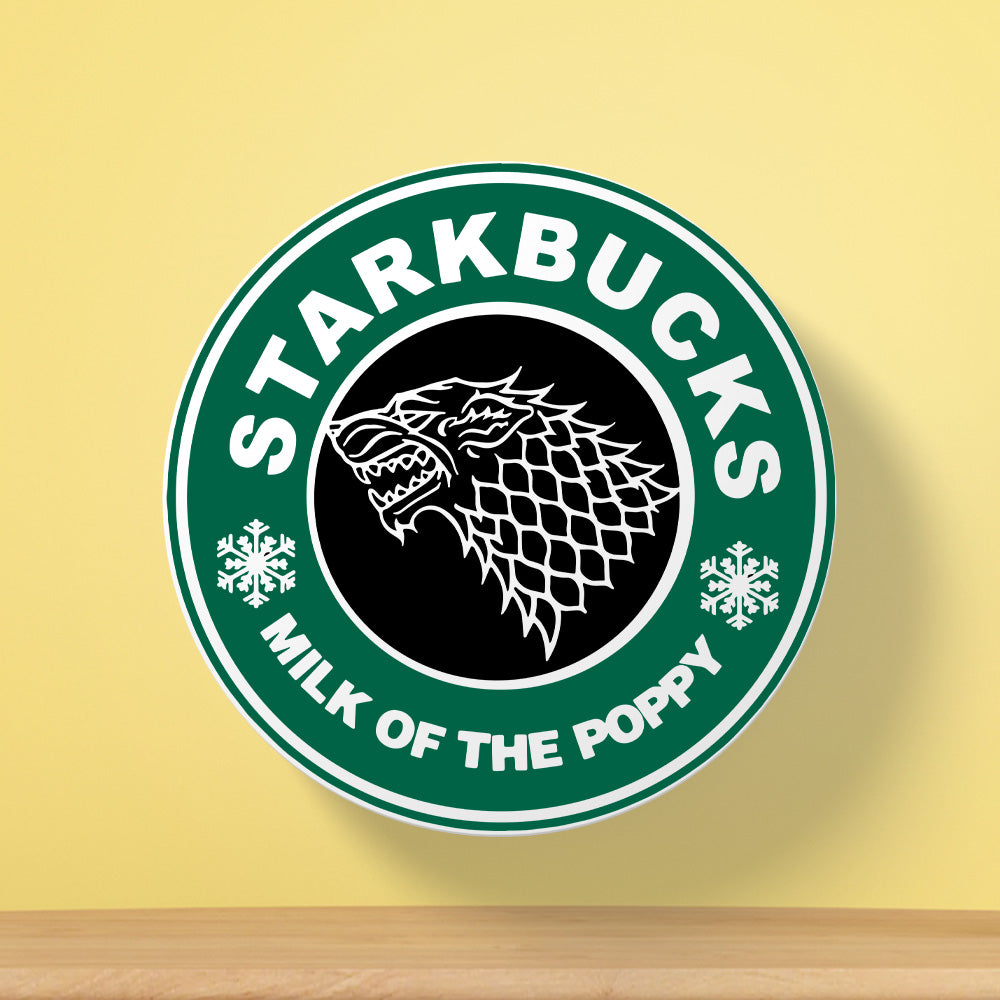 StarkBuck Milk of the Poppy Coaster | Cafe Parody
