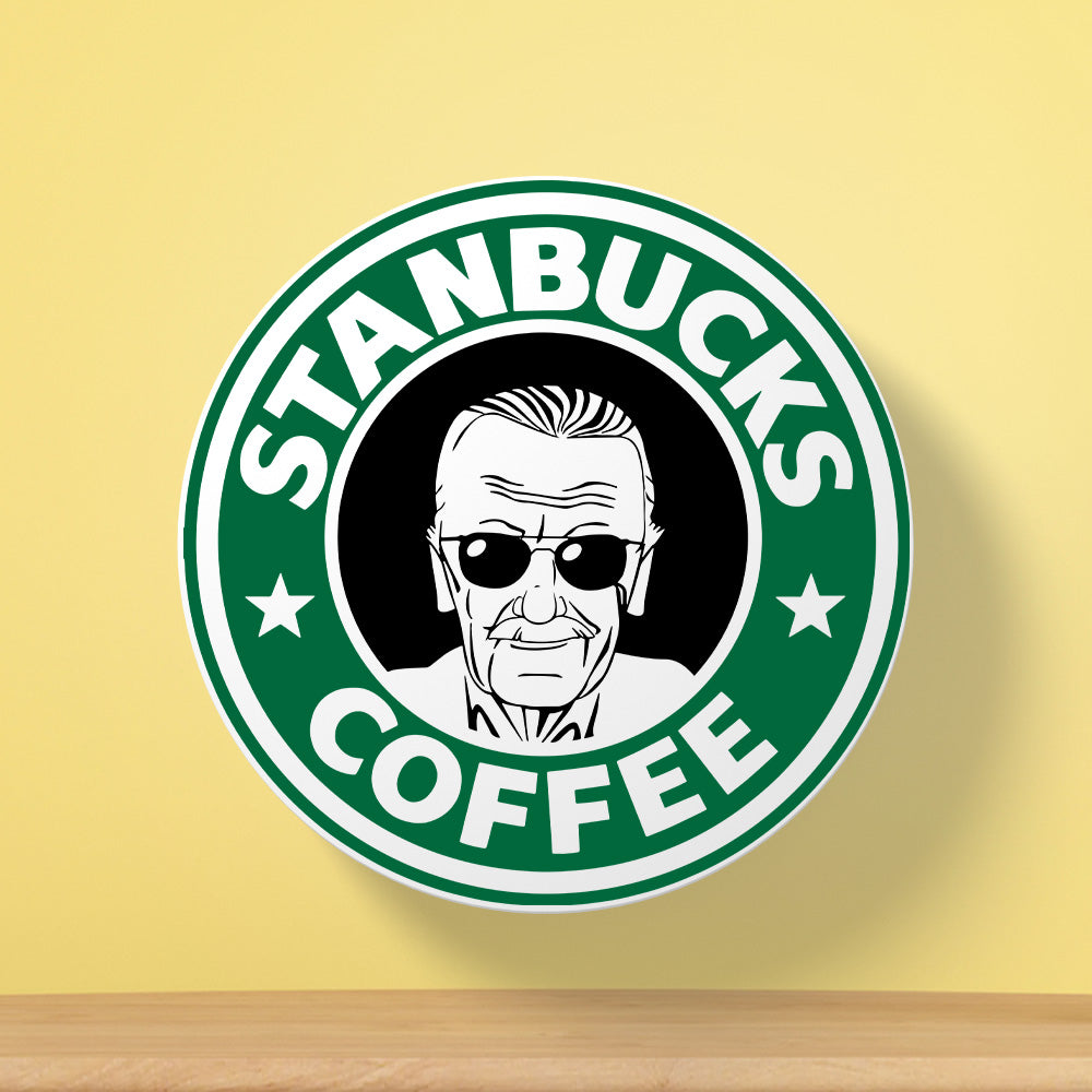 Stan Lee Coffee Coaster | Cafe Logo Parody