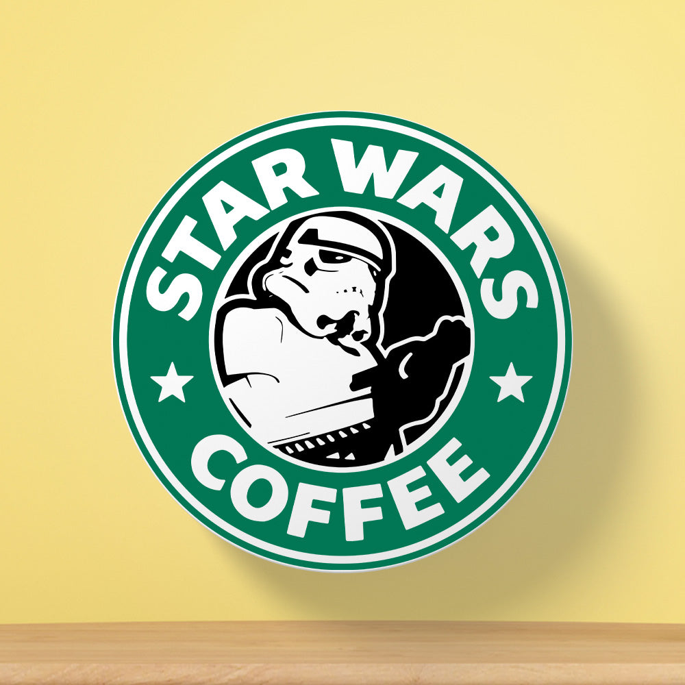 Stormtrooper Coffee Coaster | Cafe Logo Parody