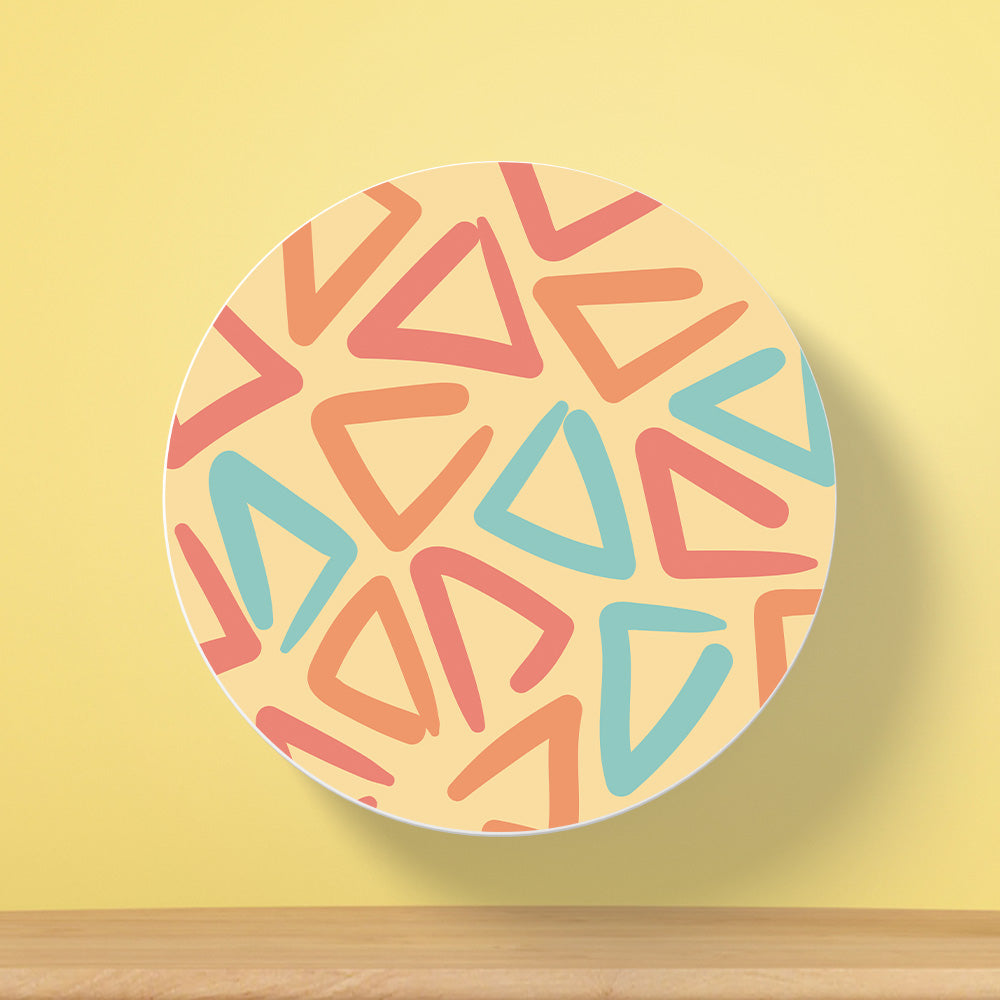 Abstract Triangle Pattern Tea Coaster | Memphis Style
