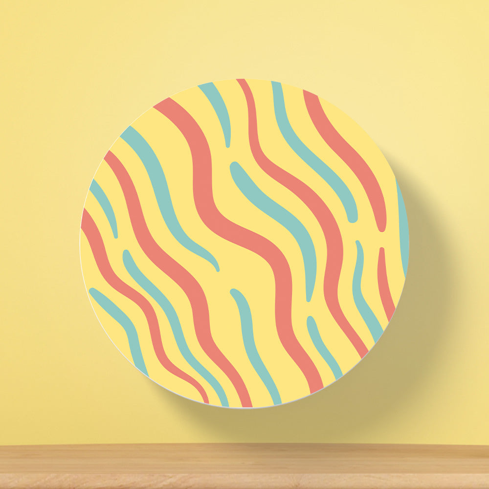 Organic Waves Pattern Tea Coaster | Block Style